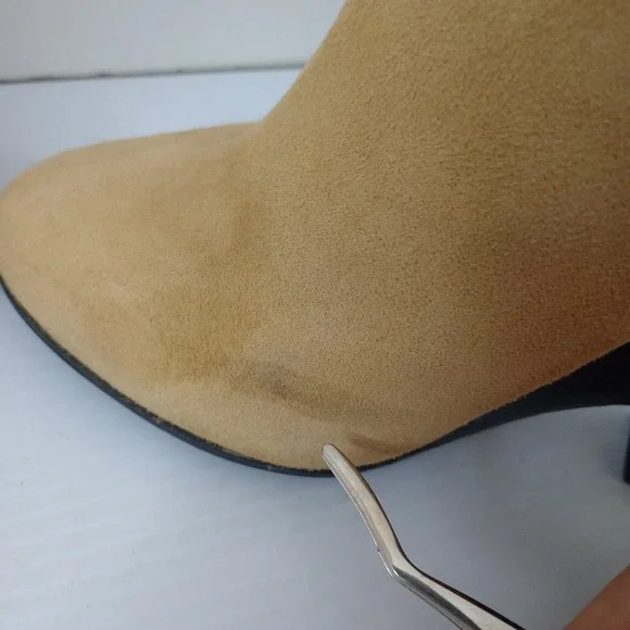 Givenchy Suede Chelsea Ankle Boots Tan Block Heel Resoled No Size Tag Measure 38 - Picture 8 of 15